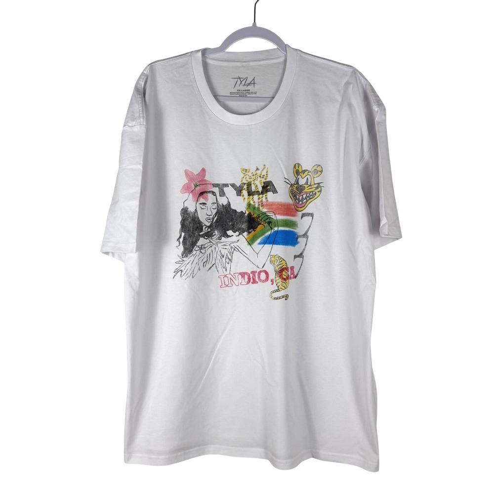 Tyla T-Shirt‎ Mens Womens 2XL XXL White Coachella Indio CA Graphic Concert Merch